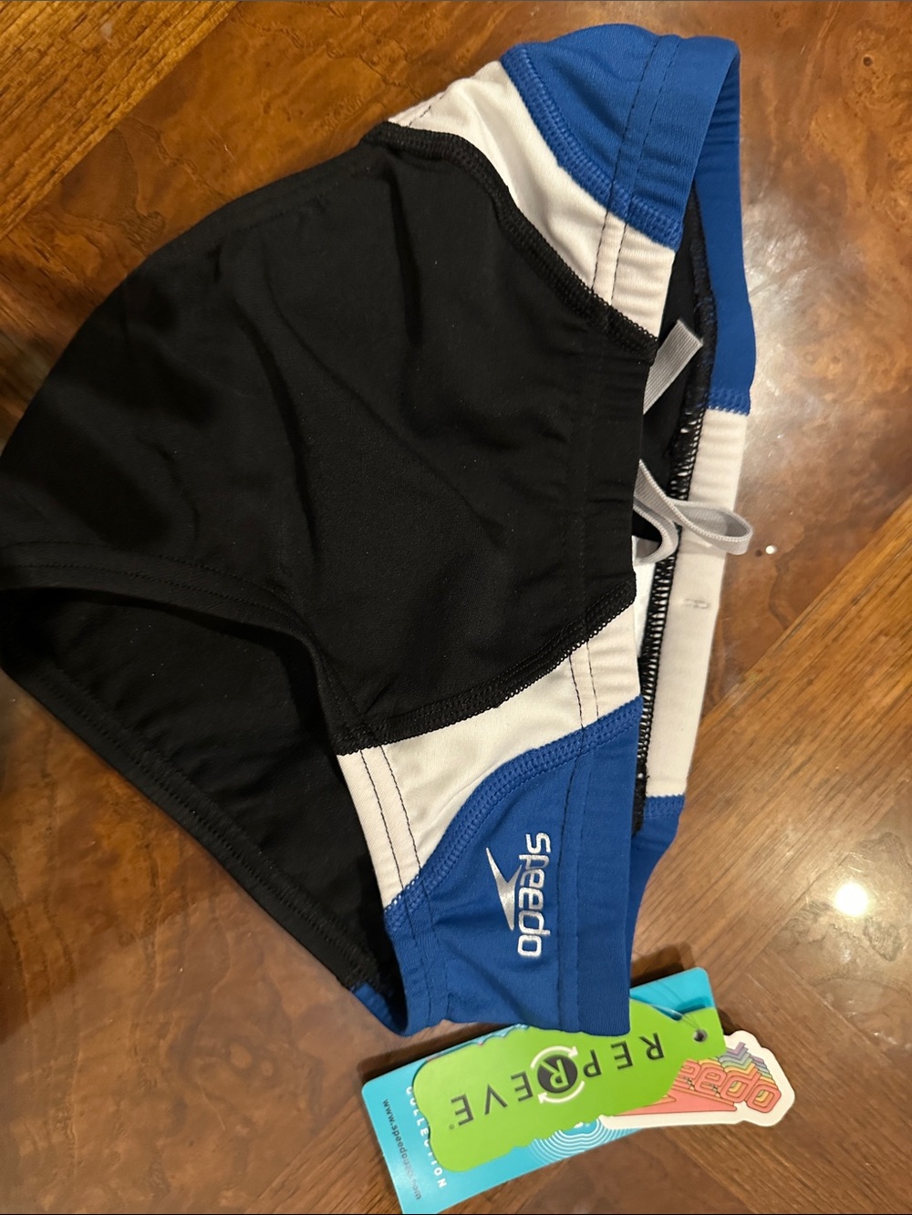 Speedo Black, Blue & White Swim Brief